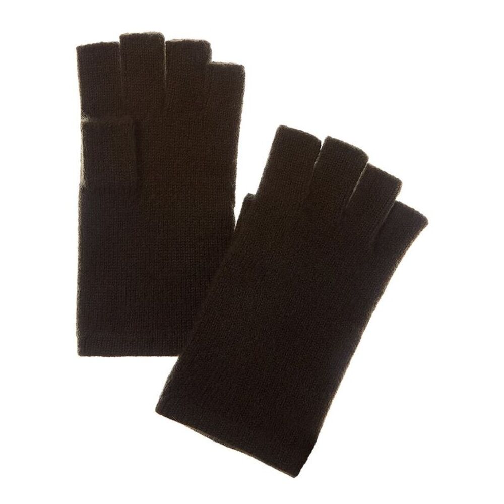 Sofiacashmere Fingerless Cashmere Gloves, Green